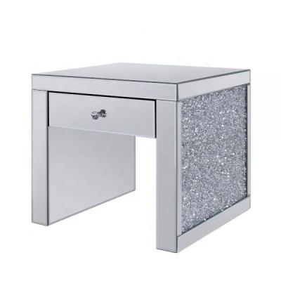 China New Modern Style Rectangle End Table Fashion Design Home Decor Mirrored Drawer Side Table for sale