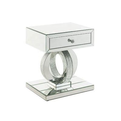 China New Style Modern Fashion Accent Table 1 Drawer Mirrored Side Table for sale