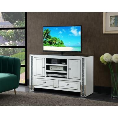 China Factory Modern Custom Crushed Diamond Mirrored TV Cabinet Best Quality Modern Fashion Luxury TV Stand For Living Room for sale