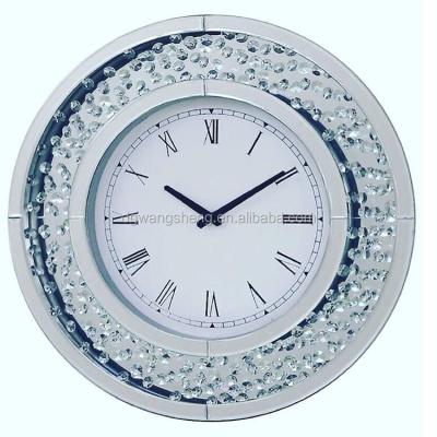 China Celebrity Interiors Luxury Diamond Floating Crystal Wall Clock 500mm*500mm*50mm for sale