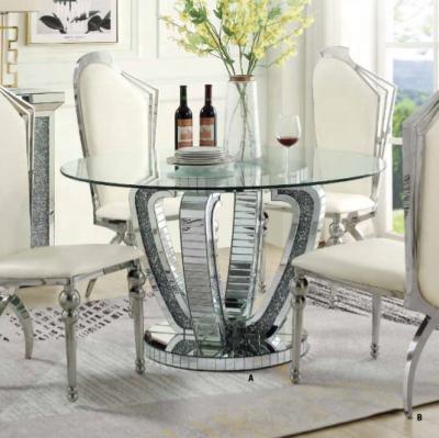 China Others round mirrored dining room table new style luxury handmade glass dining table for home for sale