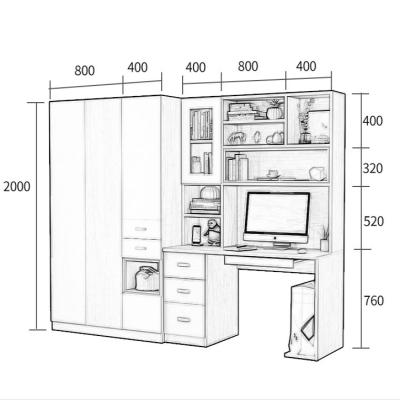 China Children's (Size)Adjustable Wardrobe Small Bedroom Boy Student Computer Desk Desk With Bookcase Home Combination for sale