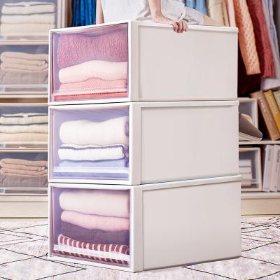 China Folding Home Wardrobe Plastic Clothes Match Box Cabinet Storage Cabinet Drawer Transparent Storage Box for sale