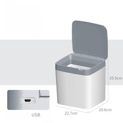 China Mini Flip Plastic Trash Rectangular Storage Bucket Customizable Customizable Desk Stain for sale