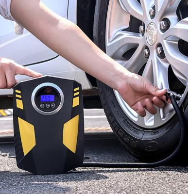 China Auto Emergency Light 12V Digital Tire Inflators Compressor Car Compressor With Emergency Led Flashlight for sale