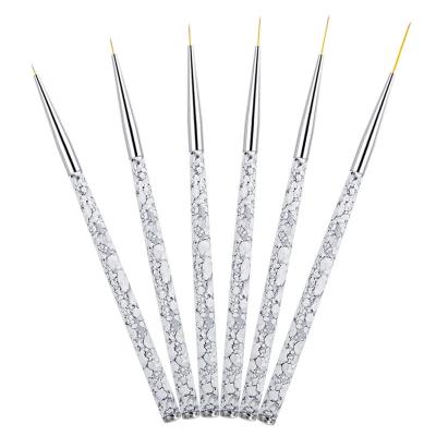 China Nail Art Draw Line Brush Flower Pen Set White Marble Pattern of Goods 3 PCs for sale