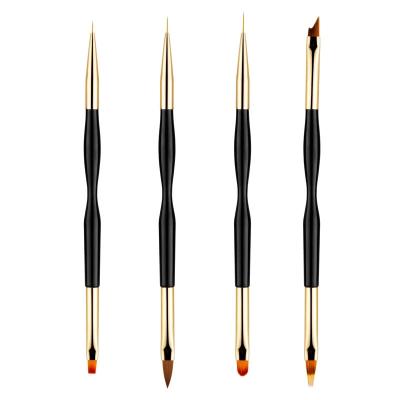 China 4pcs Durable Nail Art Brush Pen Line Extension Builder Acrylic Jagged Gradient Suction Liner French Round Flat Manicure Painting Tools for sale