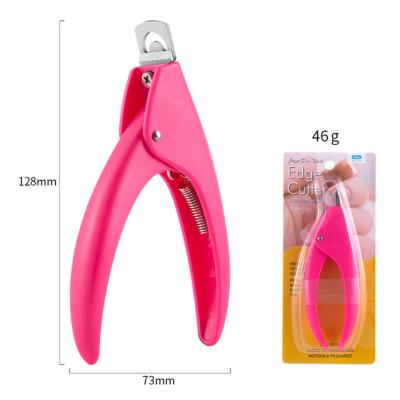 China Durable Nail Art Tips Clipper Trimmer Scissors Around Plastic False Edge Finger Cutter Nail Manicure Tool for sale