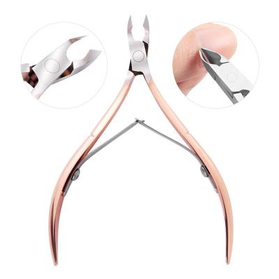 China Stainless Steel Nail Art Cutter Scissor Dead Skin Remover Kit 2 Ways Cuticle Clipper Durable Pusher for sale