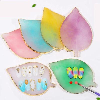 China Stone Durable Color Palette Resin False Nail Tips Nail Drawing Color Palette For Color Screen Manicure Gel Polish Mixing Tool for sale