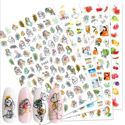 China Easy Apply 2021 Designers Valentine Nail Decal Stickers Luxury Nail Sticker Valentine for sale