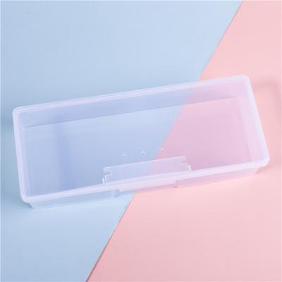 China Durable 1pcs Free Space Storage Organizer Box Plastic Acrylic Holder Container For Nail Manicure Tool Nail Brushes Pen File Display Box for sale