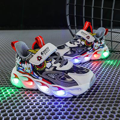 China Fashion LED Shoe OEM custom logo kids running shoes zapatillas Para nios boy wholesale 2020 new design fashion kids LED sport shoes for sale