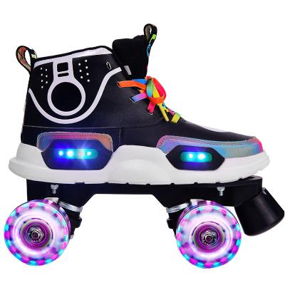 China Fashion\Wholesale Popular High Quality Comfortable\Durable Boys Girl Skate Shoes LED Flash Four Wheel Colorful Roller Skate For Kids for sale