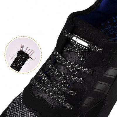 China Flat Quick Easy Lock Laces No Link Color Sports Shoe Laces Magnetic Capsule Lock Lazy Laces Quick Easy Lock Laces for sale