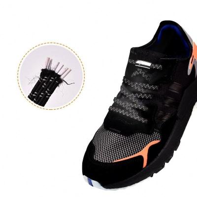 China Flat Fast Easy Lock Reflective Laces No Link Color Sports Shoe Laces Magnetic Lock Lazy Laces Magnetic Lock Laces for sale