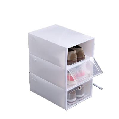 China Custom Wholesale Viable Free Space Sneaker Logo Acrylic Stackable Transparent Magnetic Plastic Shoe Storage Box for sale