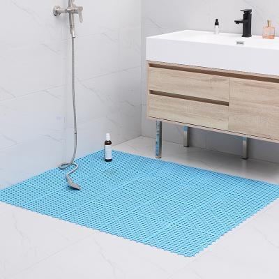 China Sustainable Bathroom Splicing TPR Household Splice Bathroom Shower Water Proof Foot Mat Simple Hollow Anti Slip Mat for sale