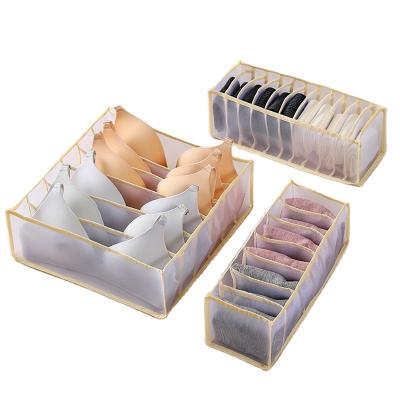 China Hot Selling Black Color Cloth Underwear Drawer Folding Living Room Storage Organizers Boxes For Socks for sale