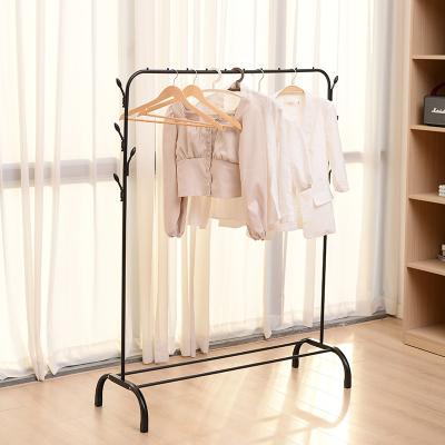 China Ourt Multi Functional Retro CRetro Yard Durable Free Standing Shelf Hanger Bedroom Clothes Clothing Display Rack With Roller Tires for sale