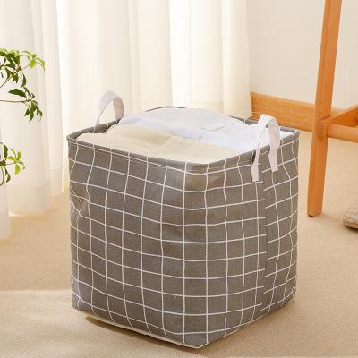 China Toy Handle Collapsible Fabric Organizer High Quality Cotton Living Room Kids Storage Canvas Basket For Nursery for sale