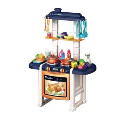 China High Quality Large Size Play House Kit Light Noise Simulation Electric Luxury Jet Cooking Toy Kitchen Set For Kids 2021 for sale