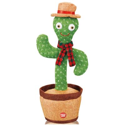 China 2021 new design popular elecric part talking funny cactus plush soft dancing toys for sale