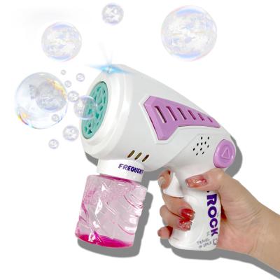 China Hot Selling 5 Hole Bubble Lights New Bubble Hole Bubble Water Toy Cooling Making Soap Interesting Space Gun for sale