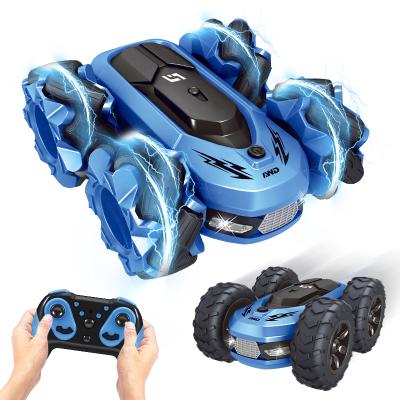 China RC Model Amazon Popular 2.4Ghz High Speed ​​Dancing Drift Vehicle with Instant Light Rotation 2 in 1 Tires 4wd rc stunt car toy for sale