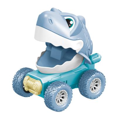 China Press and Go Cartoon Design Dinosaur Shark Crocoidle Animal Racing Vanish Mini Press Car Toy for sale