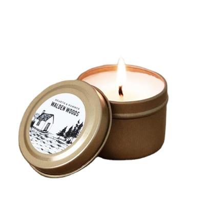 China Lead Free Empty Scented Container 2oz 4oz 6oz 8oz Rose Gold Black Candle Tin White Wax Candle With Lid for sale