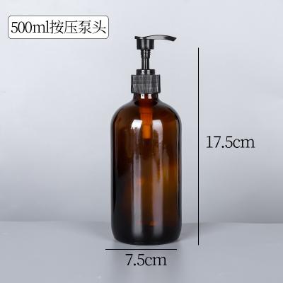 China Wholesale 8oz 16oz Lead Free Soap Hand Sanitizer Body Lotion Glass Bottles Amber Glass Pump Bottle Liquid Lotion Packaging for sale