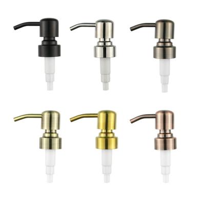 China Non Spill 28/400 Stainless Steel Lotion Pump 28/410 Black And Gold Custom Lotion Treatment Lotion Screw Cap Pump for sale