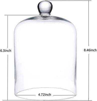 China Lead Free Glass Dome Cloche Bell Dome Glass Display Glass Cover For Dessert Foods Candles for sale