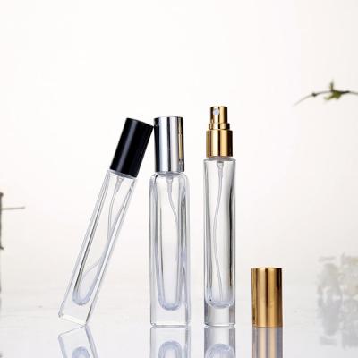 China Lead Free Glass Clear Square Or Travel Atomizer Refillable Mini Spray Bottle 10ML Round Perfume Atomizer for sale