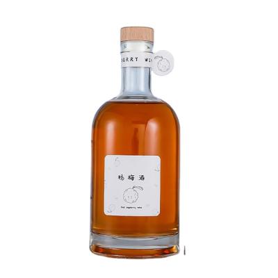 China Lead Free Empty Wine Bottles For Sale 200ml 500ml 750ml Whiskey Vodka Brandy Rum Packaging Clear Glass Wine Bottles for sale