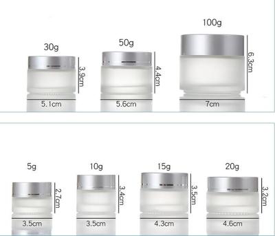 China Empty Cosmetic Glass Containers Makeup Sample Containers BPA Free Jar Cream Jars Frosted Glass Jar for sale