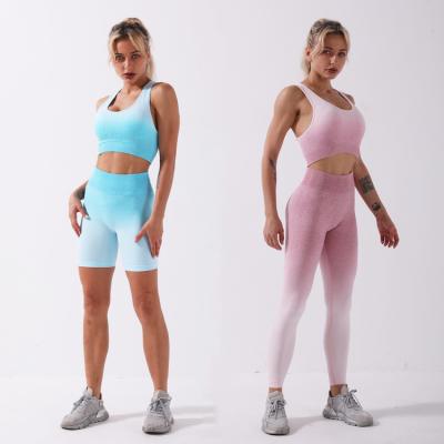 China 2021 Breathable New Tie Dye Seamless Yoga Suit Sports High Quality Bra High Waist Long Shorts For Women Fall for sale