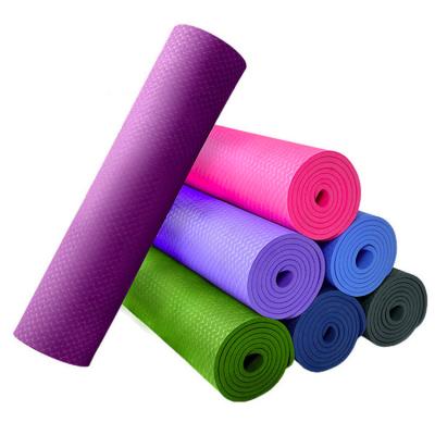 China Custom Logo 6MM Durable Tape Sport Pilates Yoga Mat Anti-Slip Gym Exercise Fitness Yoga Mat for sale