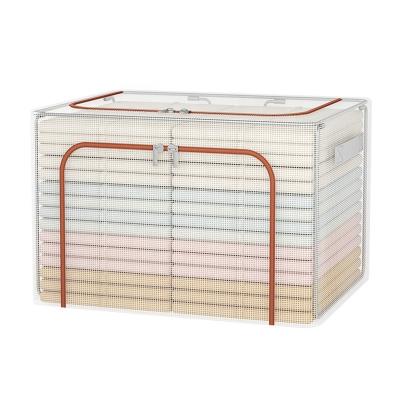 China Hot sale flexible fold large capacity collapsible storage boxes PVC steel frame storage bag wholesale organizer for sale