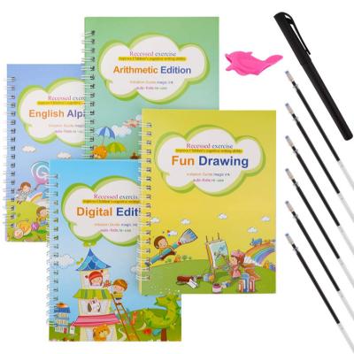 China Reusable Education Kids Composition English Flute Notebooks Training Dipped Magic Practice Notebook For Children Enrollment for sale