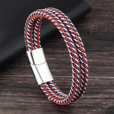 China Wholesale Casual/Sporting Waterproof Multilayer Mesh Steel Wire Blue Red Wrap Bracelet White Bracelet for sale