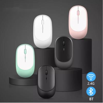 China 3D Wireless BT Mouse For MacBook PC iPad Computer Rechargeable Dual Modes BT 4.0 + USB Mouse With 3 Adjustable DPI for sale