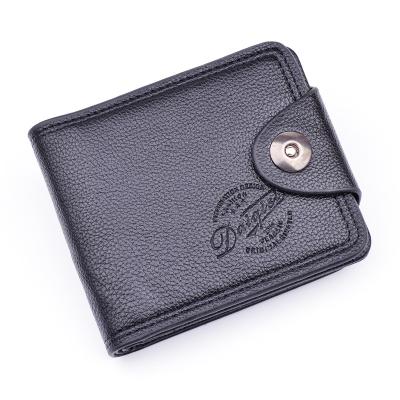 China Other Men's Wallet Style Short Fashion European And American Magnetic Slot Multi-card Buckle Large-capacity Lychee Pattern for sale