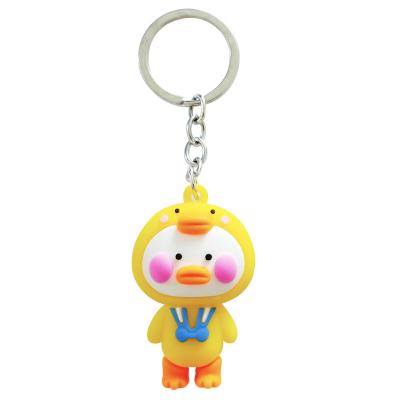 China Wholesale Dudu Duck Keychain Bag Pendant Metal Cartoon Silicone + Small Net Red Creative Practical Gift Silicone Keychain Wholesale for sale