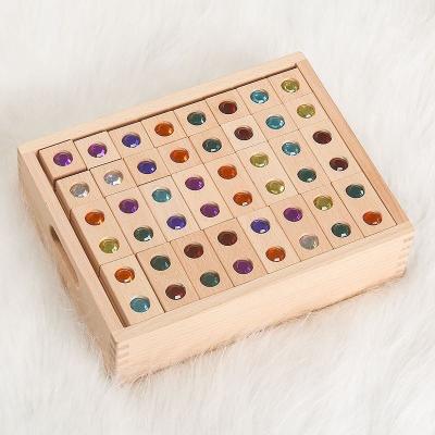 China Educational Toy 5 years Educational Toy 8 to 13 to 7 years unisex wooden 2 to 4 years old 128 gemstone blocks for sale