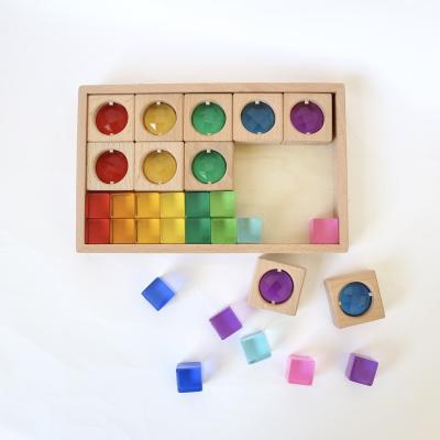 China Direct Selling Wooden Luminous Acrylic Gem Maker Building Blocks for sale