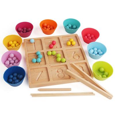 China Description and Digital Beads Digital Matching Description Board with Beads Children's Educational Wooden Toys for sale