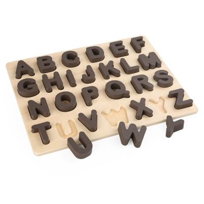 China Children Toys Wooden Letter Puzzle 26 Letter Blocks Toys For Children Early Education for sale