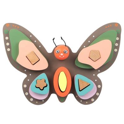 China Children's wooden toys matching children's toys butterfly block shape for sale